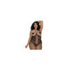Combinaison grande taille style body dentelle et jambes larges résilles 